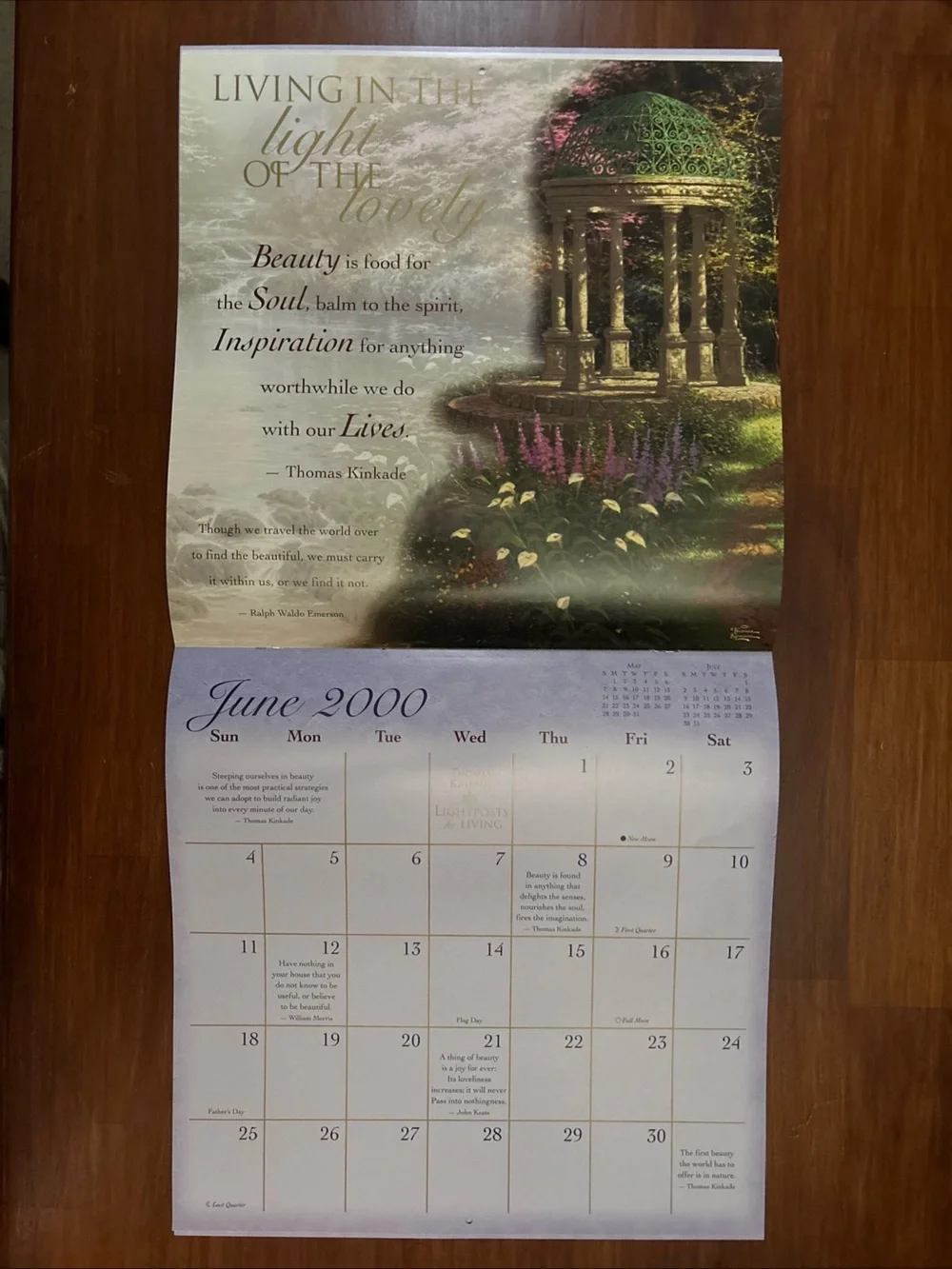 2000 Calendar Thomas Kinkade Lightpost For Living - The art of a Joyful Life